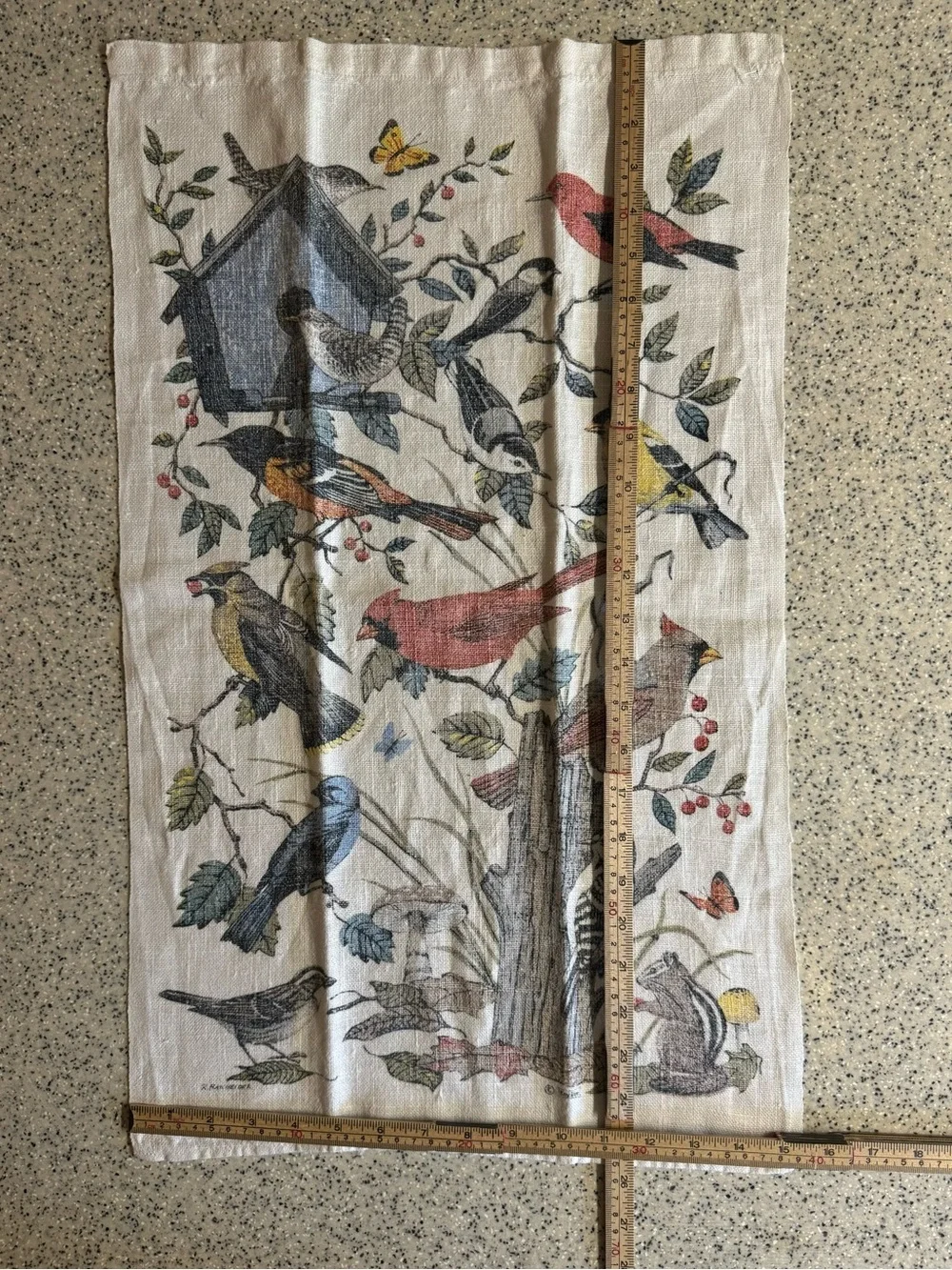 Vintage 1970s Kay Dee Wilderkind Pure Linen Tea Towel/Wall Hanging.